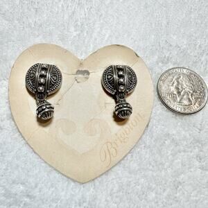 Brighton Dangle Post Earrings Retired Silver Ball Round